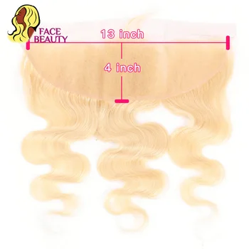 Facebeauty Peru Remy Human Hair 613 Blond Nėriniai Priekinio Uždarymo Nemokamai Kūno Dalis Banga 13x4 ausies iki Ausies Šveicarijos Nėrinių Balinti Mazgas
