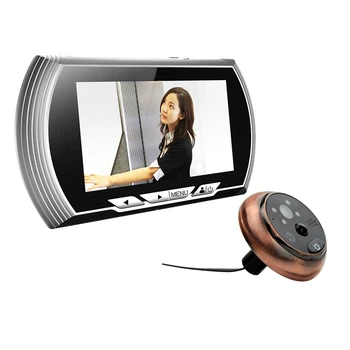 Home Security Digital Durų Akutė Viewer Kamera 4.3 HD Vaizdo Įrašą, Durų Žiūrovų ir SPINDULIŲ Naktinio Matymo PIR Judesio Nr. Sutrikdyti Doorbell