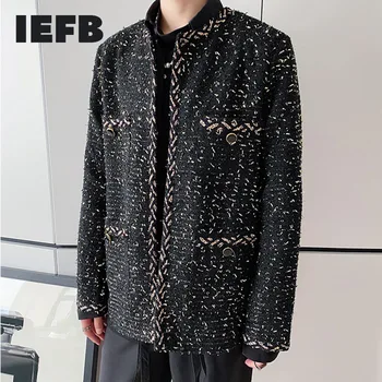 IEFB 2020 m. rudens žiemos aukštos kokybės vyriški drabužiai ilgomis rankovėmis vilnonis megztinis kailis daug kišenių laisvi švarkai vyrų 9Y4693
