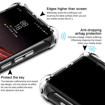Imak TPU Matinio Minkšto Silikono Atveju Asus ROG Telefonas 2 ZS660KL Atveju Matinis Juodas atsparus smūgiams oro Pagalvė Galinio Dangtelio ROG Phone2