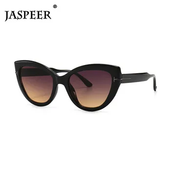 JASPEER Cat Eye Sunglasse Moterų Gradientas Atspalvių Saulės Akiniai Vyrų Derliaus UV400 Vairavimo Akiniai nuo saulės Akiniai Prekės ženklas Dizaineris