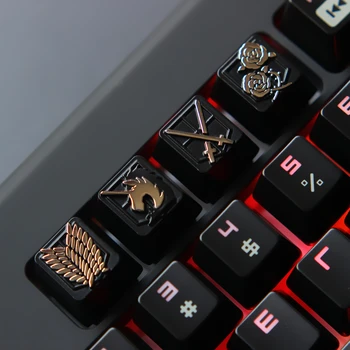 Keycap Anime Atakos, Titan-Cinko, aliuminio, mechaninė klaviatūra keycap už personalizavimas, PC mechaninė klaviatūra R4 aukštis