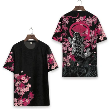 Kinų stiliaus karpis modelio spausdinimo mados trumparankoviai marškinėliai Vasaros Naujos kokybės minkštas kvėpuojantis ledinis cool marškinėliai vyrams XS-7XL