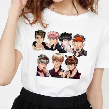 Korėjos stiliaus bangtan berniukų marškinėliai Negabaritinių kpop marškinėlius moterų ulzzang harajuku JIN SUGA J TIKIMĖS, kad JIMIN V JUNGKOOK marškinėliai moterims