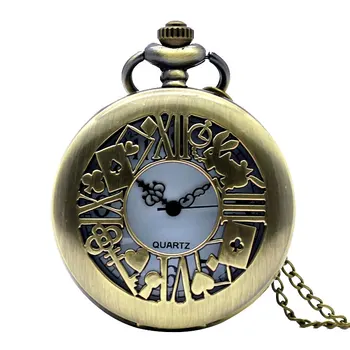 Laikas Magija Bronza Vyrų Kvarco Kišeniniai Vaikščioti Poket Žiūrėti Atidaryti Veido Derliaus Fob Laikrodis Arabų Numeris Dovanos Reloj Mujer