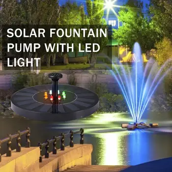 LED Saulės Siurblys Vandens Fontanas Stabili, Plaukiojantis su Automatinio Spalvų Kaitos Sodo Puošmena Tvenkinys, Baseinas Paukštis Vonia
