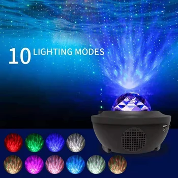 LED Spalvinga Žvaigždėtas Dangus Galaxy Projektorius USB Blueteeth Balso Kontrolės Muzikos Grotuvo Nuotolinio Valdymo Lempos Šviesos Dekoro Dropship