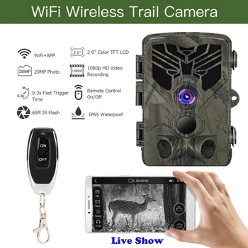 Live Rodyti Takas Kamera, Wifi APP Nuotolinio Valdymo Medžioklės Kameros 20MP 1080P Naktinio Matymo Wifi810 WildPhoto Spąstus Priežiūra