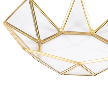 LUDA Šiaurės Stiliaus Žalvario + stiklas Geometrijos Laikymo Krepšiai, Dėžutės Paprastumo Stiliaus Namo Organizatorius Papuošalai Karoliai Desertas Plat