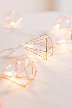 LumiParty LED Rose Gold Geometrinis Šešiakampių String Šviesos Vestuves Namų Dekoro Šiltai Balta Šviesa