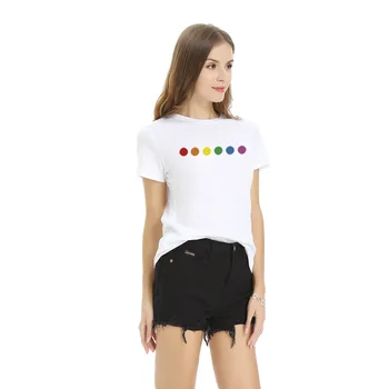 LXS22 2020 Naujas Sprogimo Moterų Prarasti Apvalios Kaklo Medvilnės Crest trumpomis Rankovėmis T-Shirt