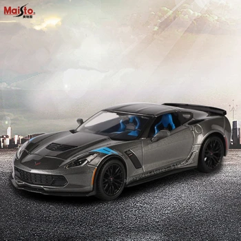 Maisto 1:24 2017 Corvette Grand Sport Lieti Lenktynių Kabrioletas lydinio automobilio modelis, modeliavimas, automobilių apdailos surinkimo dovana žaislas