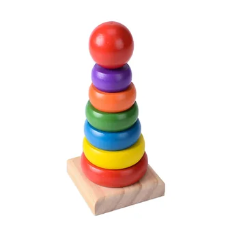 Mielas Jenga Vaivorykštė blokai Kamino Krovimas Vaivorykštės Bokštas Medinių Blokų Montavimas Montessori Ugdymo Medinių Žaislų Vaikams