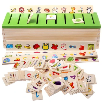 Montessori Anksti Švietimo Galvosūkiai, Žaislai Vaikams Žvalgybos Mokymosi Dėlionės Mediniai Padaras 3D Vaikai Rūšiavimo Matematikos Galvosūkių