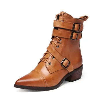 MORAZORA 2020 Naujausias batai moterims, natūralios odos Motociklo Batai pažymėjo tne sagtis nėrinių rudens-žiemos batai moteris