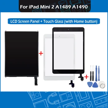 Naujas A1489 A1490 skystųjų KRISTALŲ Ekrano Skydelis skaitmeninis keitiklis Priekiniai Touch Stiklo iPad 2 Ekrano Remontas, Pakeitimas Home Mygtuką