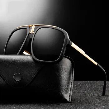 Naujas Mados Akiniai nuo saulės, Prekės Dizainas, Vintage Vyrų Kvadratinių Saulės akiniai Prabangių Vyrų Negabaritinių Atspalvių UV400 Akiniai Gafas de Sol