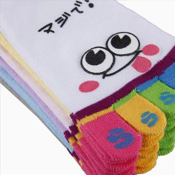 Nauji karšto parduoti moterų penkių kojų kojinės 5pairs/daug animacinių filmų slysti pasipriešinimo 5 pirštu kojinės panele ir moterų spalvinga piršto medvilnės kojinių
