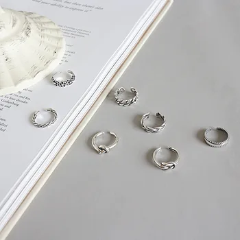 Nekilnojamojo 925 sterlingas sidabro grandinės bendrą žiedai moterims tne žiedas anelli donna, derliaus gėlių mazgas žiedas bijoux moterų papuošalai
