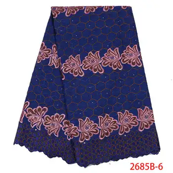 Nigerijos Nėrinių Suknelė Dizaino Siuvinėtos Medvilnės Audinio Šveicarijos Raišteliais Afrikos Siuvinėjimo Sausas Nėrinių QF2685b-2