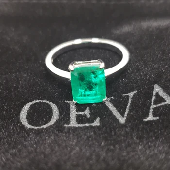 OEVAS Kietas 925 Sterlingas Sidabro Vestuviniai Žiedai Moterims Putojantis Smaragdas yra didelių Anglies, Deimantų Dalyvavimas Šalies Bauda Papuošalai Dovana