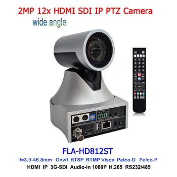 Plataus Kampo 72.5 Laipsnį PTZ Kamera 12x Optinio Artinimo Fotoaparatas su SDI HDMI POE Bažnyčios / Live Transliacijos