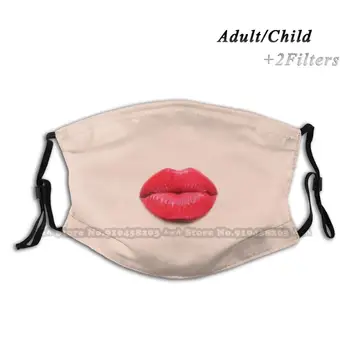 Pucker Iki Nestandartinių Dizaino Suaugusiųjų Vaikų Apsaugos Nuo Dulkių Filtras Diy Spausdinti Skalbti Veido Kaukė Kiss Lūpų Pucker Up Lūpų Kosmetika