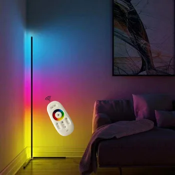 RGB LED Grindų Lempos, Modernus Dimeris Šilta balta Šviesa, Nuotolinio Valdymo Stovi Lempa Biuro Tyrimas kambarį Palėpėje Miegamasis