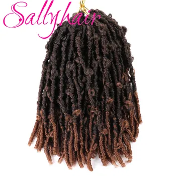 Sallyhair Nėrimo Nerijos Plaukų priauginimas 12 Vijų/pak 18inch Natūralus Juodas Kasytės, Plaukų Sintetinių Drugelis Garbanotas Dirbtiniais Locs