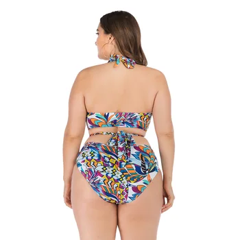 Seksualus maudymosi kostiumėlis Moterų 2020 M. Moterų Bikini 3xl maudymosi kostiumėlį Aukšto Juosmens Maudymosi 2 vnt Bathin Bikini Didelių Dydžių High Juosmeniu Plius Dydis
