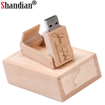 SHANDIAN (nemokamai logotipą) Medinis USB+ box USB 