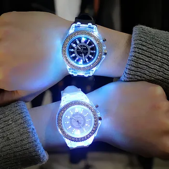 Silikono LED Šviesos Mados Ponios Žiūrėti Lauko Moterų Vyrai Spalvinga Sporto Laikrodžiai Vyrams Žiūrėti Laikrodis Relogios Masculino