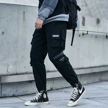 SingleRoad Mens Krovinių Kelnės Vyrams Mados 2020 M. Baggy Korėjos Stiliaus Poilsiu Hip-Hop Japonijos Streetwear Kelnės Žalios Kelnės Vyrams