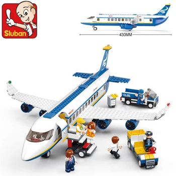 Sluban 463Pcs Miesto oro Uosto Orlaivių Skrydžio Lėktuvu Brinquedos Avion įranga, biuro įranga Statybiniai Blokai, Plytos, Švietimo Žaislai Vaikams