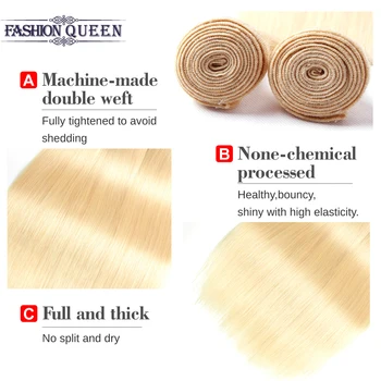 Tiesiai Žmogaus Plaukų Ryšulius Su Uždarymo Brazilijos Plaukų Pynimas Ryšulius Su 13*4 Nėriniai Priekinio Ne remy 613 Blond Mados Karalienė