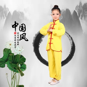 Vaikai Wushu Drabužių Mergaitė Berniukas Tradicinis Kinų Kung Fu Vienodas Vaikai Chi Drabužių Nustatyti Kung Fu Kostiumas Kovos Menų Vienodas