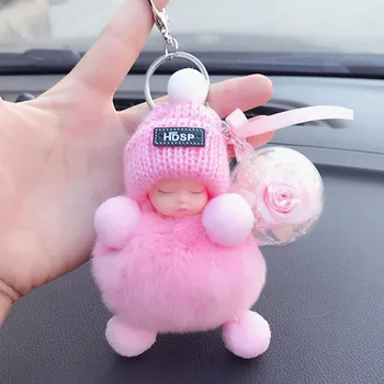 Vaikas keychain mielas pliušinis žaislai, gimtadienio dovanos automobilio raktas grandinę pakabukas maišelį kawaii mobiliojo pliušinis pakabukas 