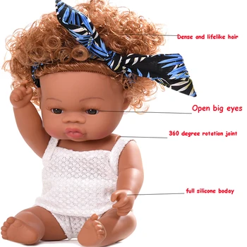 Vasaros Baby Doll, Juoda Kūdikis Gyvas Tikroviška Lėlė Nekilnojamojo Kūdikių Afrikos Silikono Atgimsta Bebe Lėlės Juoda Baby Born Lėlės Afrikos Lėlės