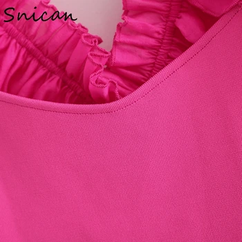 Vasaros palaidinė moterims skaidrios rožinės spalvos organza sluoksniuotos pynimas rankovės atgal laivapriekio palaidinė sexy slim trumpas viršūnes moterų camisetas mujer za