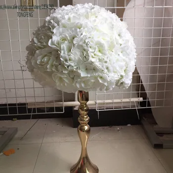 Vestuvių gėlių sienos Dirbtinio šilko rožė Hydrangea gėlių kamuolys vestuvių stalo puošmena, gėlių kamuolys DRAMBLIO kaulo 10vnt/daug