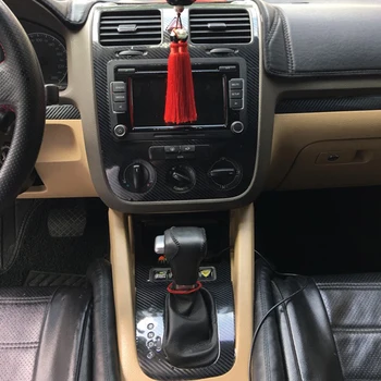 VW Golf 5 GTI MK5 2 durų Vidaus reikalų Centrinių Valdymo Skydo Durų Rankena Anglies Pluošto Lipdukai Lipdukai Automobilio stilius Accessories
