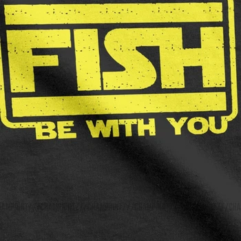 Vyrų Marškinėliai Žuvų Būti Su Jumis Juokinga Trumpas Rankovės Bass Ledo Žvejybos Fisher Tees Įgulos Kaklo Viršūnes Medvilnės Vasaros T-Shirt Plius Dydis
