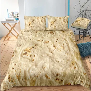 WOSTAR Naujas Burrito patalynės komplektas antklode padengti ir užvalkalas namų tekstilė tekstilė patalyne, karalienė šalikas rinkiniai miltų tortilla