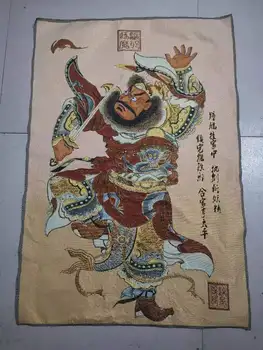 Zhong kui egzorcizmo paveikslas kabo kaip tanka budistų statula tangka siuvinėjimo mašina išsiuvinėti aukso šilko brokatas tapyba iš naujo