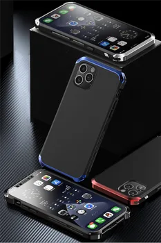 Šarvai Aliuminio Metalo case For iPhone 12 11 Pro Max atsparus smūgiams Galinį Dangtelį iphone 12 Pro XS MAX XR 6 6s 7 8 Plus X Atgal Coques
