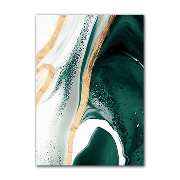 Žalia Aukso Abstraktus, Plakatų ir grafikos Kambarį Skandinavijos Shopify Dropshipping Namų Dekoras Drobė, Tapyba Sienos Menas