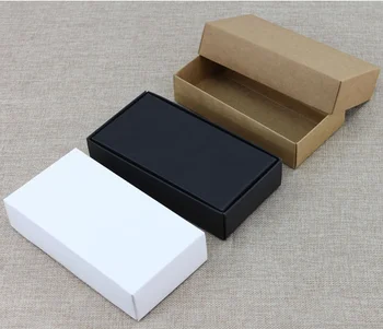 10 dydžių Kraft juoda balta dovanų dėžutėje kartono dėžutė, kraft tuščias kartono, popieriaus dovanų popieriaus dėžutė su dangteliu Dovanų pakavimo dėžutė