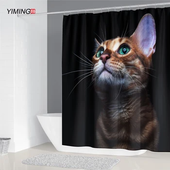 180x200cm vonios užuolaidų įvairių cute kačių spausdinimo dušo užuolaidų, namų apdaila, vonios kambarys su kabliu Vonios uždanga