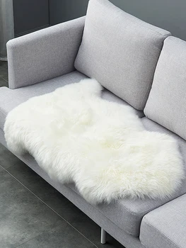 1P Natūralaus Avikailio Kilimų natūralios vilnos kilimas baltos spalvos miegamojo kilimėliai ir kilimai avių odos kėdė, lova, sofa-storas vilnos antklodė kūdikiui