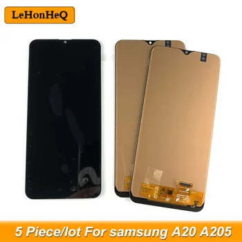 5 Gabalas/daug LCD Samsung A20 A205 A205F A205FN LCD Ekranas Jutiklinis Ekranas skaitmeninis keitiklis Surinkimo samsung A205 LCD Pakeitimo
